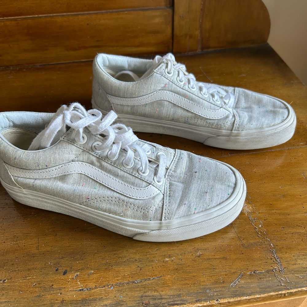 Vans Light Gray Canvas Sneakers Size 7